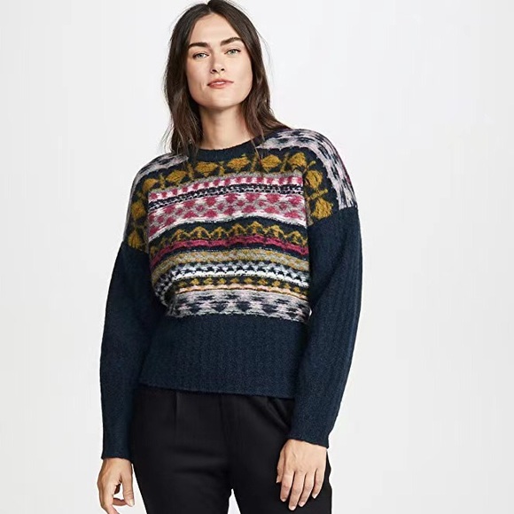 NWT Jason Wu Merino Wool Fair Isle Sweater Pullover - Picture 2 of 8